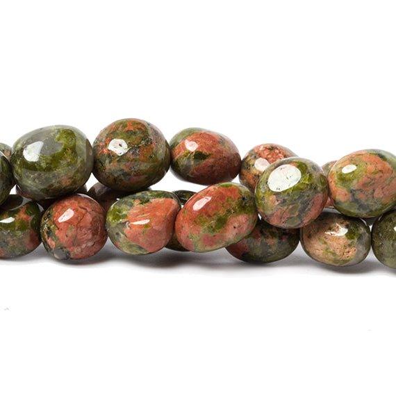 9x8-11x8mm Unakite plain nugget beads 15.5 inch 34 Beads - The Bead Traders