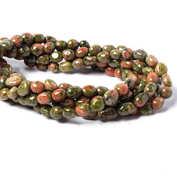 9x8-11x8mm Unakite plain nugget beads 15.5 inch 34 Beads - The Bead Traders