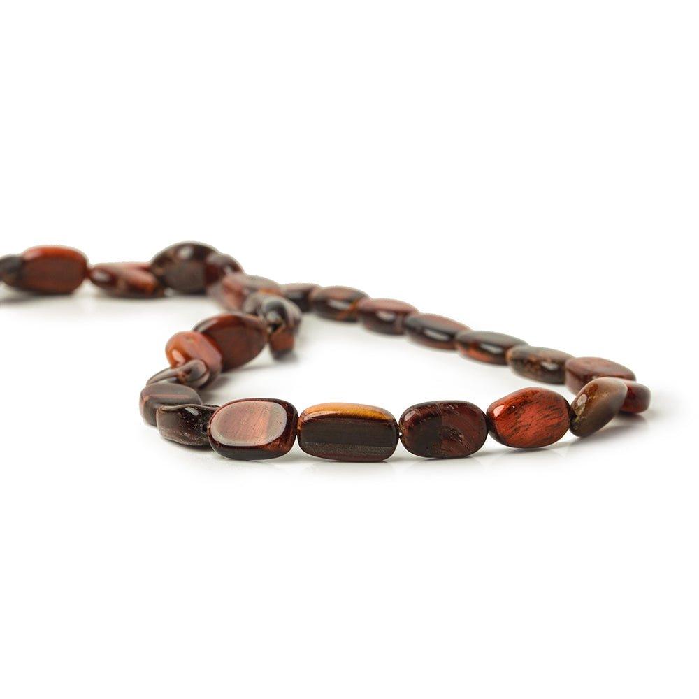 9x8-12x7mm Red Tiger's Eye plain oval nugget beads 13.5 inch 31 pieces - The Bead Traders