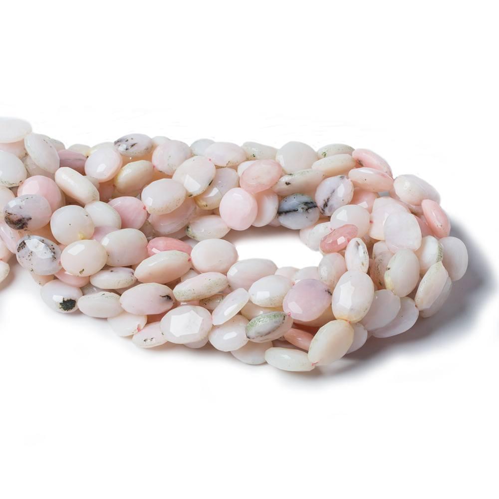9x8-13x10mm Pink Peruvian Opal faceted oval beads 13 inch 29 pieces - The Bead Traders