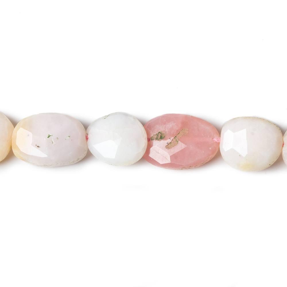 9x8-13x10mm Pink Peruvian Opal faceted oval beads 13 inch 29 pieces - The Bead Traders