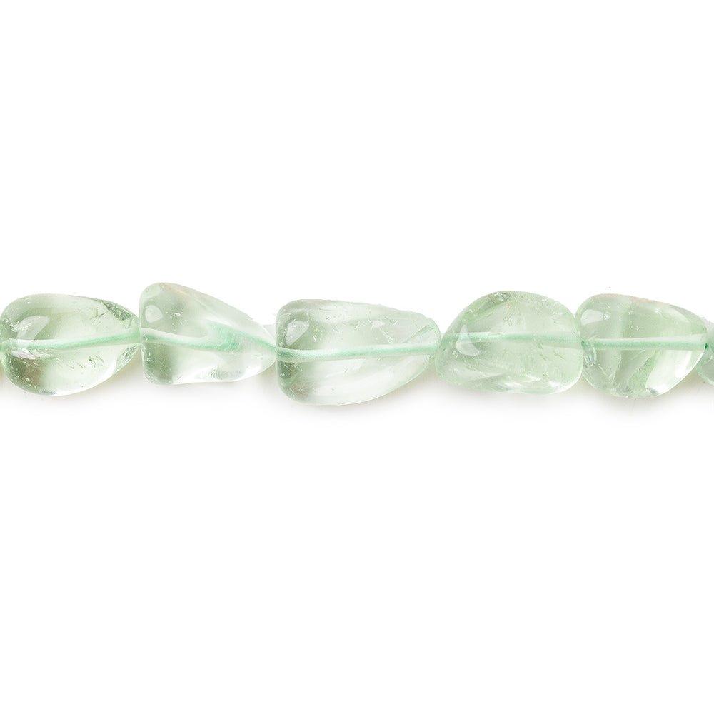 9x8-13x9mm Prasiolite (Green Amethyst) plain nugget beads 13 inch 26 pieces - The Bead Traders