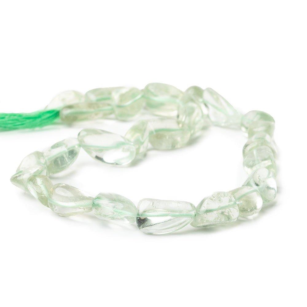9x8-13x9mm Prasiolite (Green Amethyst) plain nugget beads 13 inch 26 pieces - The Bead Traders