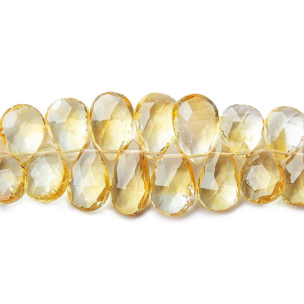 9x8-14x8mm Citrine Faceted Pear Beads 8 inch 49 pieces - The Bead Traders
