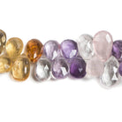 9x8-15x9.5mm Mix Gemstone Faceted Pear Beads 16.5 inch 106 pieces - The Bead Traders