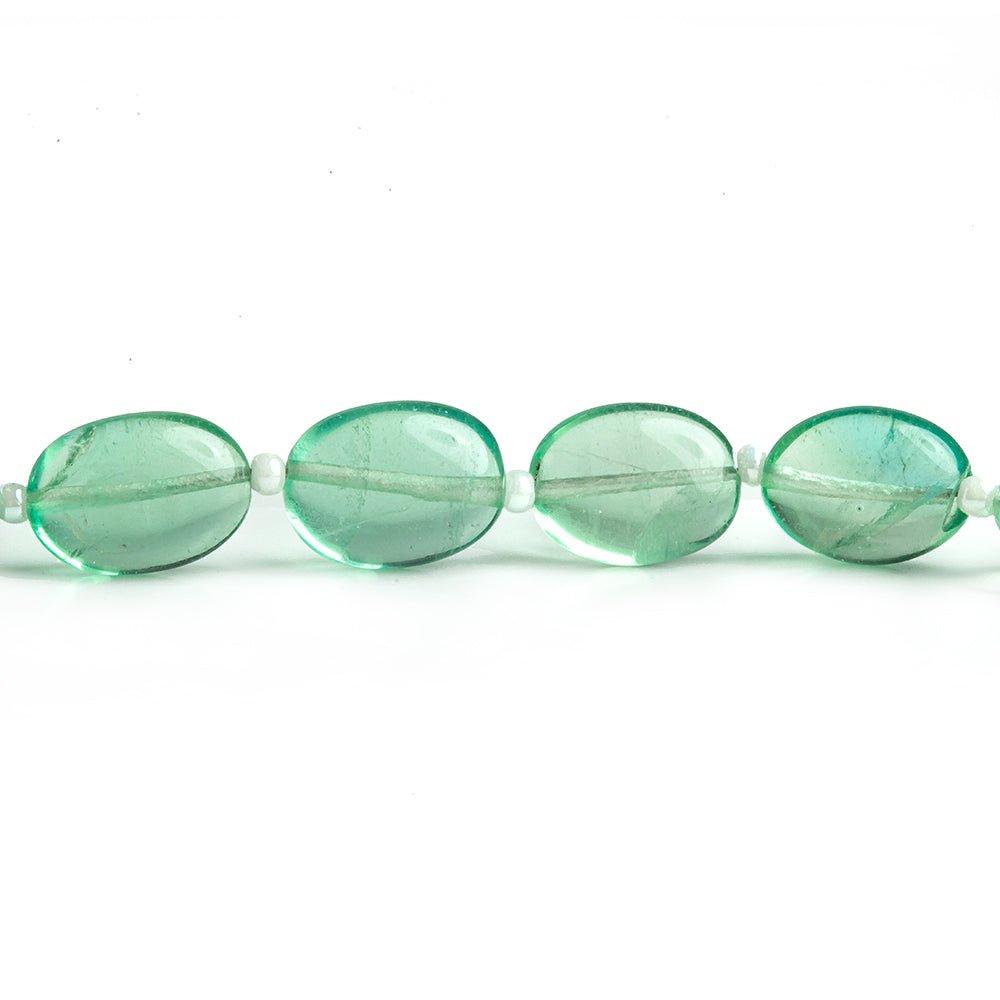9x8mm-11x10mm Fluorite Plain Oval Beads 6 inch 13 pieces - The Bead Traders