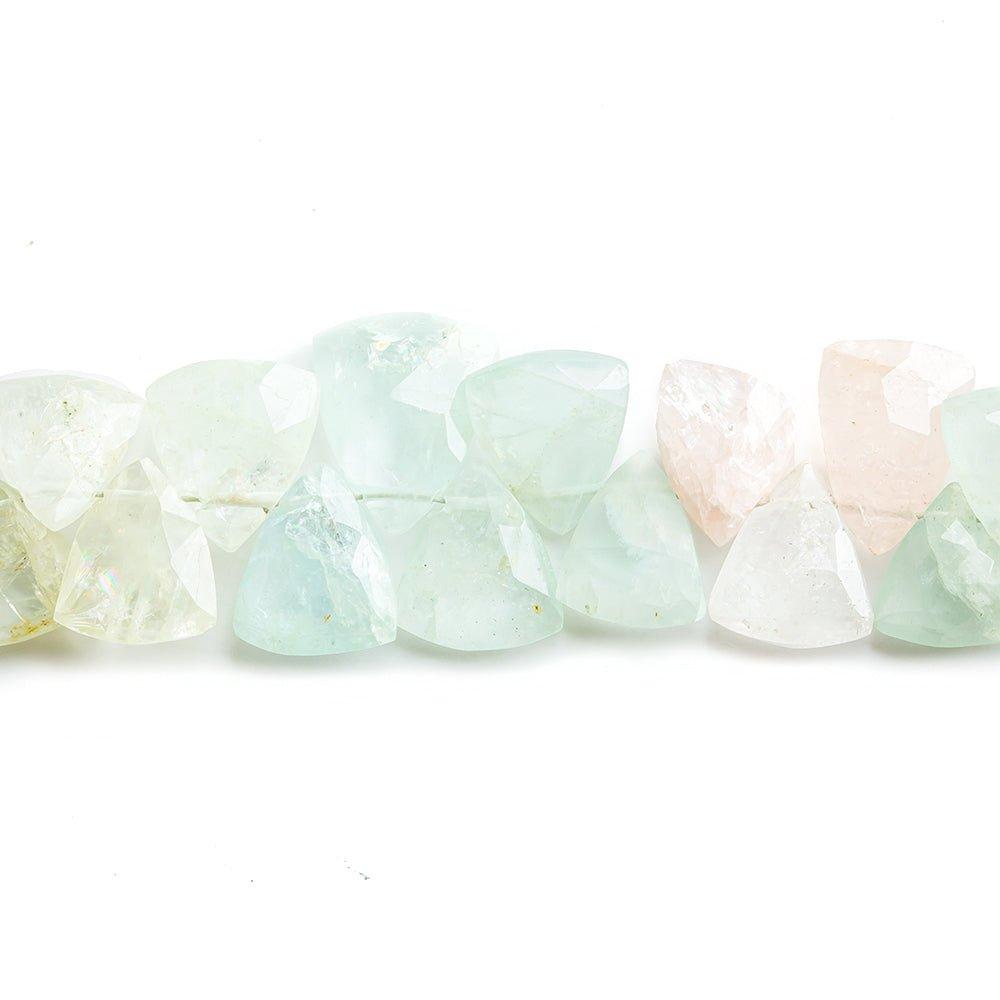 9x8mm-12.5x10mm Multi Beryl Top Drilled Trillions 8 inch 47 beads - The Bead Traders