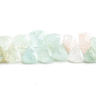 9x8mm-12.5x10mm Multi Beryl Top Drilled Trillions 8 inch 47 beads - The Bead Traders