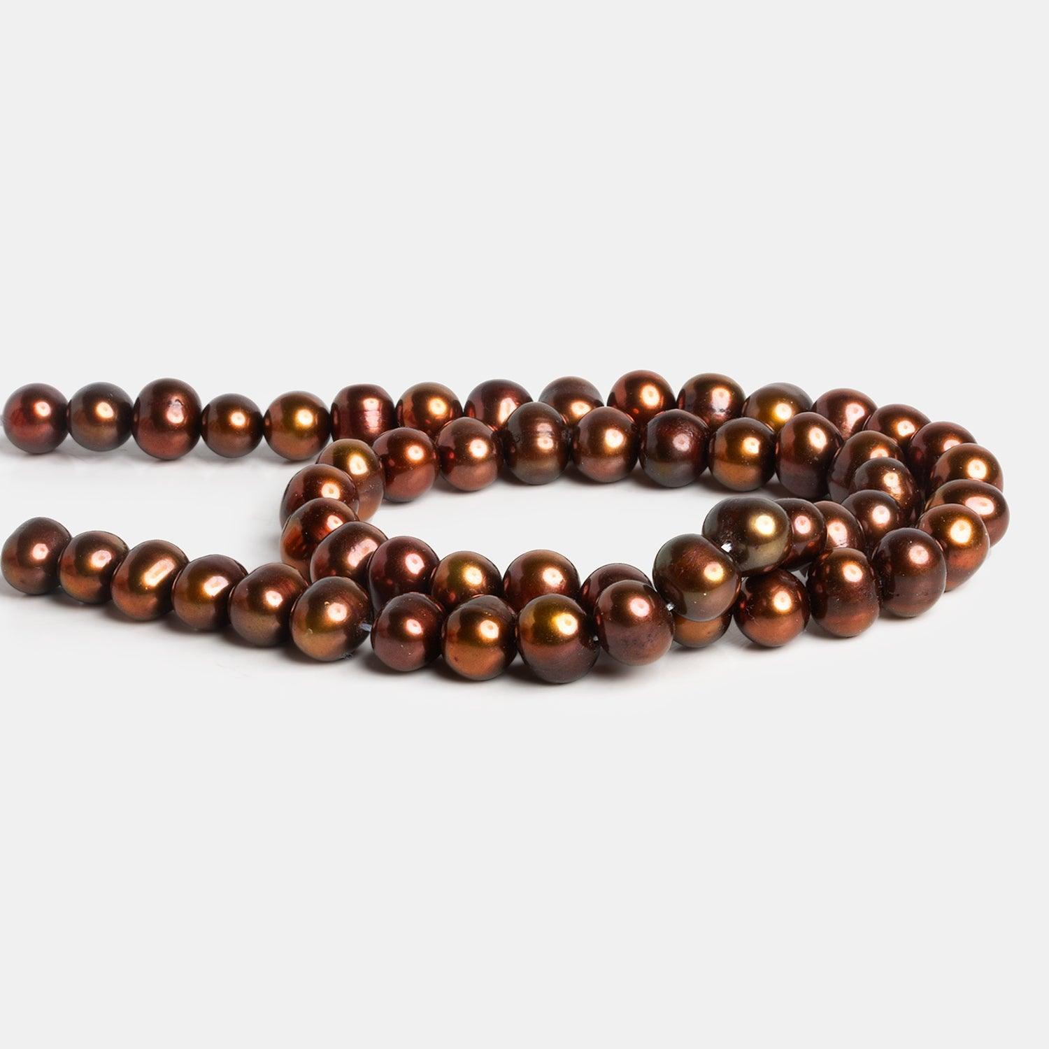 9x8mm Dark Copper Baroque Pearls 16 inch 53 beads - The Bead Traders