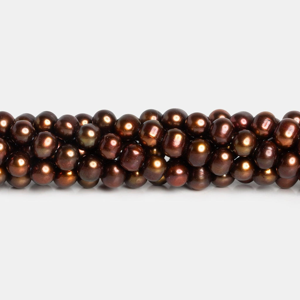 9x8mm Dark Copper Baroque Pearls 16 inch 53 beads - The Bead Traders