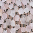 9x8mm Matte Morganite Nugget Black Gold Chain 21 beads - The Bead Traders