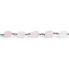 9x8mm Matte Morganite Nugget Black Gold Chain 21 beads - The Bead Traders