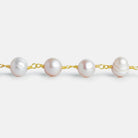 9x8mm Pink Baroque Freshwater Pearls Silver Chain - The Bead Traders