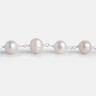9x8mm Pink Baroque Freshwater Pearls Silver Chain - The Bead Traders
