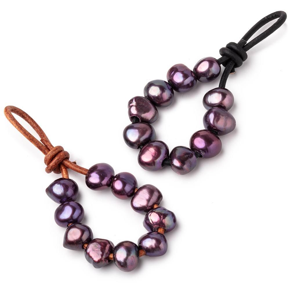 9x8mm Purple Baroque 2.5mm large hole Pearls 10 beads - The Bead Traders