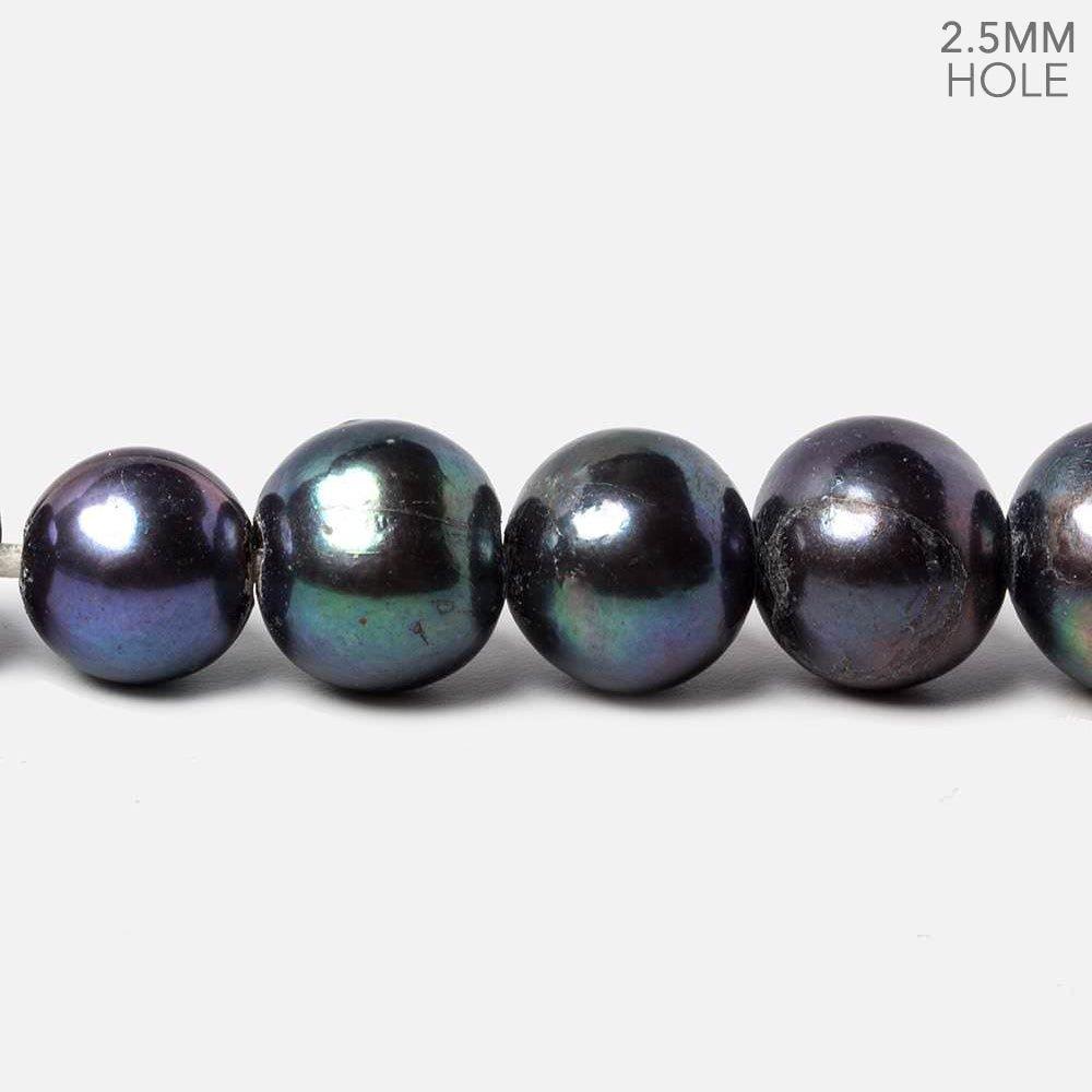 9x9-11x10mm Peacock Baroque 2.5mm Large Hole Pearls 8 inch 22 pieces - The Bead Traders