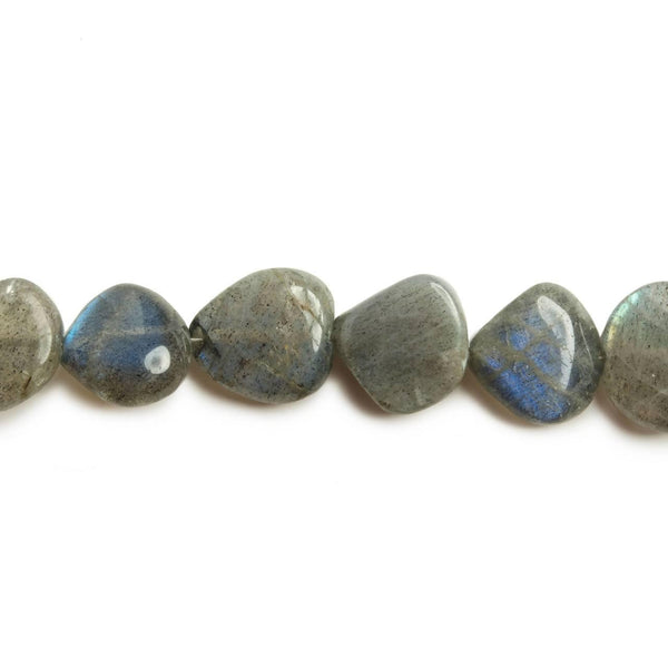 9x9-11x11mm Labradorite Straight Drilled Plain Heart Beads 8 inch 18 pieces