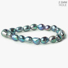 9x9-11x8mm Peacock Teal Baroque Straight Drilled 2.5mm Large Hole Pearls 8 inch - The Bead Traders