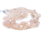 9x9-11x9mm Beige Pink Chalcedony faceted rectangle beads 16 inch 39 pcs - The Bead Traders