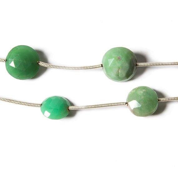 9x9-12x12mm Chrysoprase Faceted Coin 12 inch 12 Beads, Set of 2 strands - The Bead Traders