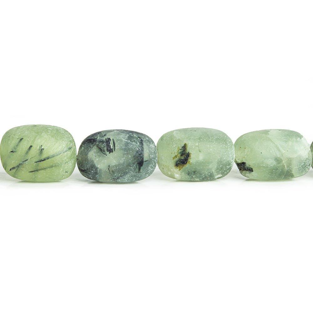 9x9-14x10mm Matte Prehnite tumbled plain nuggets 12 inch 23 beads AA - The Bead Traders