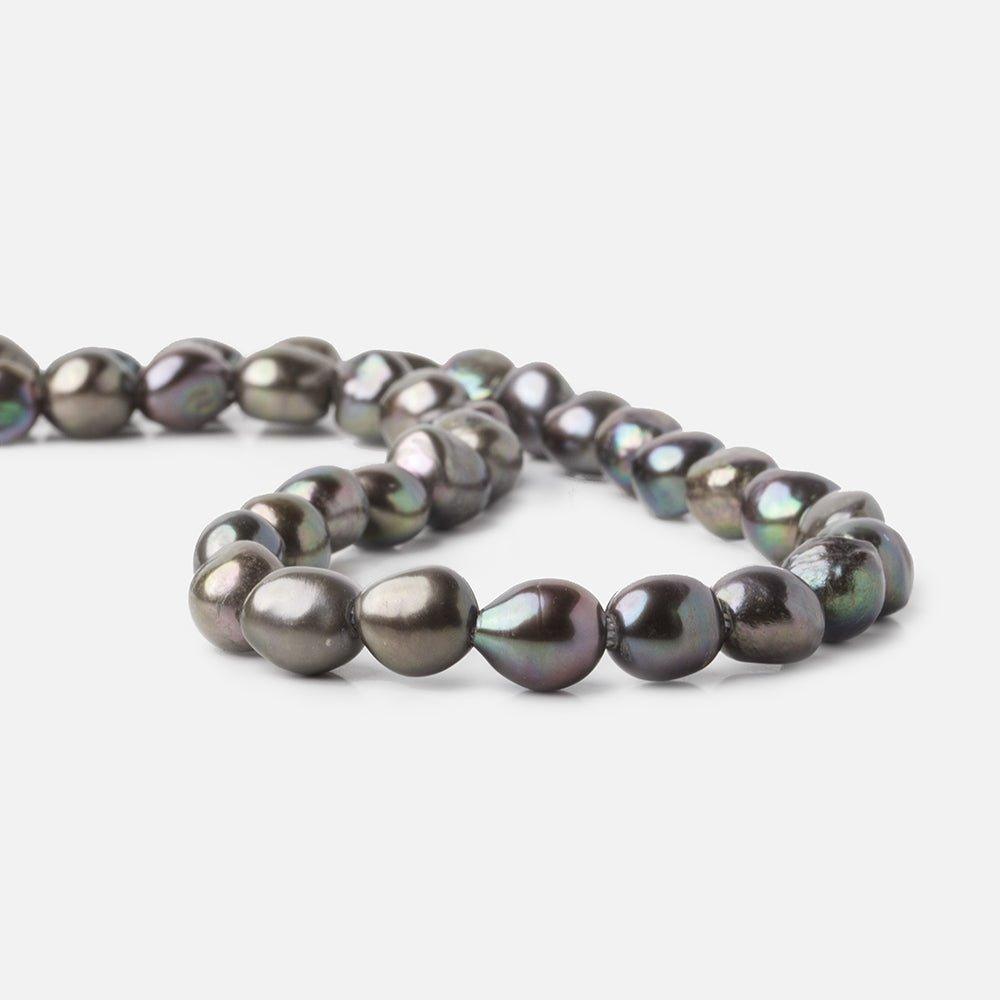 9x9.5-9x11.5mm Warm Grey Baroque 2.5mm Large Hole Pearls 15 inch 37 pcs - The Bead Traders