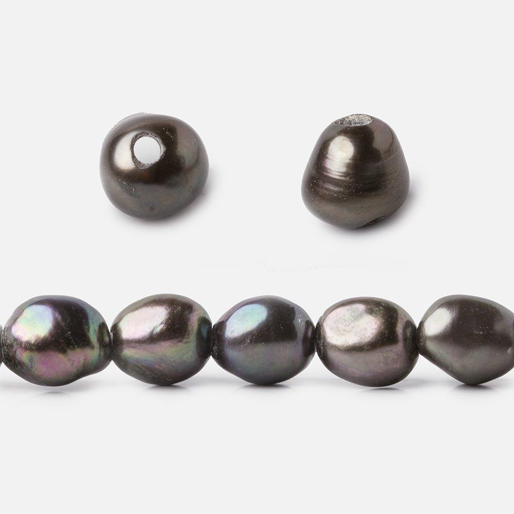 9x9.5-9x11.5mm Warm Grey Baroque 2.5mm Large Hole Pearls 15 inch 37 pcs - The Bead Traders