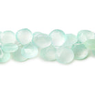 9x9mm - 10-x10mm Seafoam green Chalcedony faceted hearts 7.75 inch 52 beads - The Bead Traders