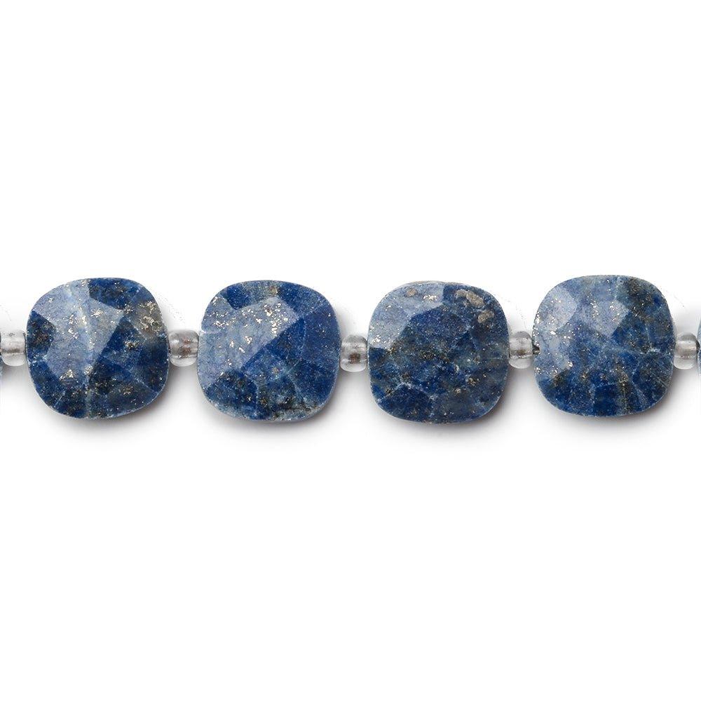 9x9mm Lapis Lazuli faceted pillow beads 14 inch 33 pieces - The Bead Traders