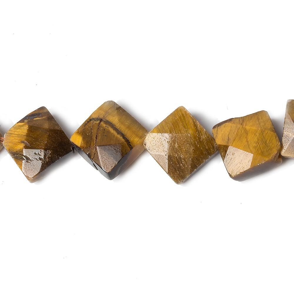9x9mm Tiger's Eye faceted Square beads 15 inch 35 pieces - The Bead Traders
