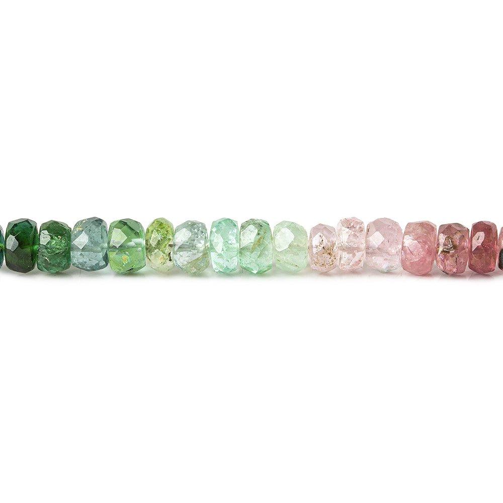 Afghani Tourmaline faceted rondelles 14 inch 113 beads 5mm - The Bead Traders