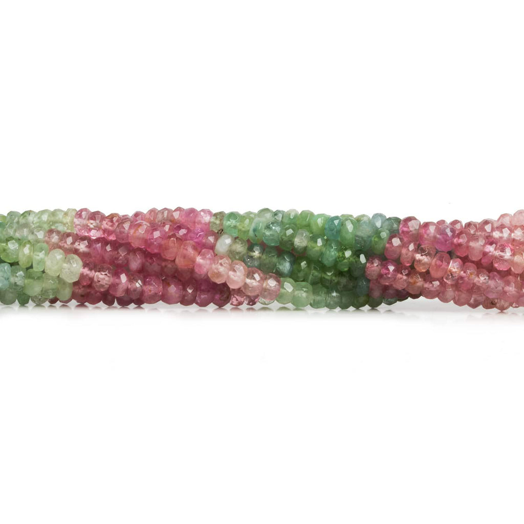 Afghani Tourmaline Faceted Rondelles 14 inch 180 beads - The Bead Traders
