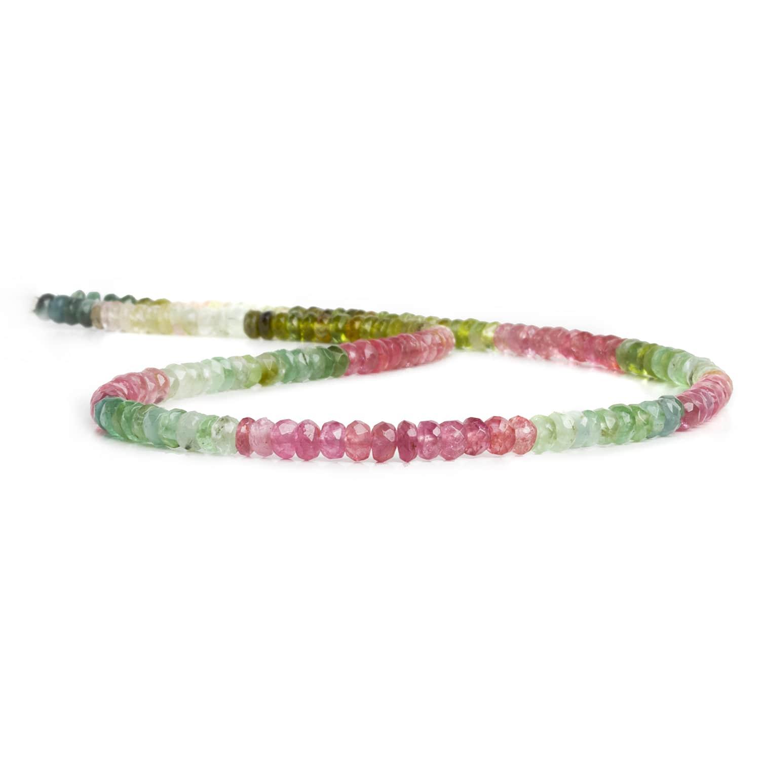 Afghani Tourmaline Faceted Rondelles 14 inch 180 beads - The Bead Traders