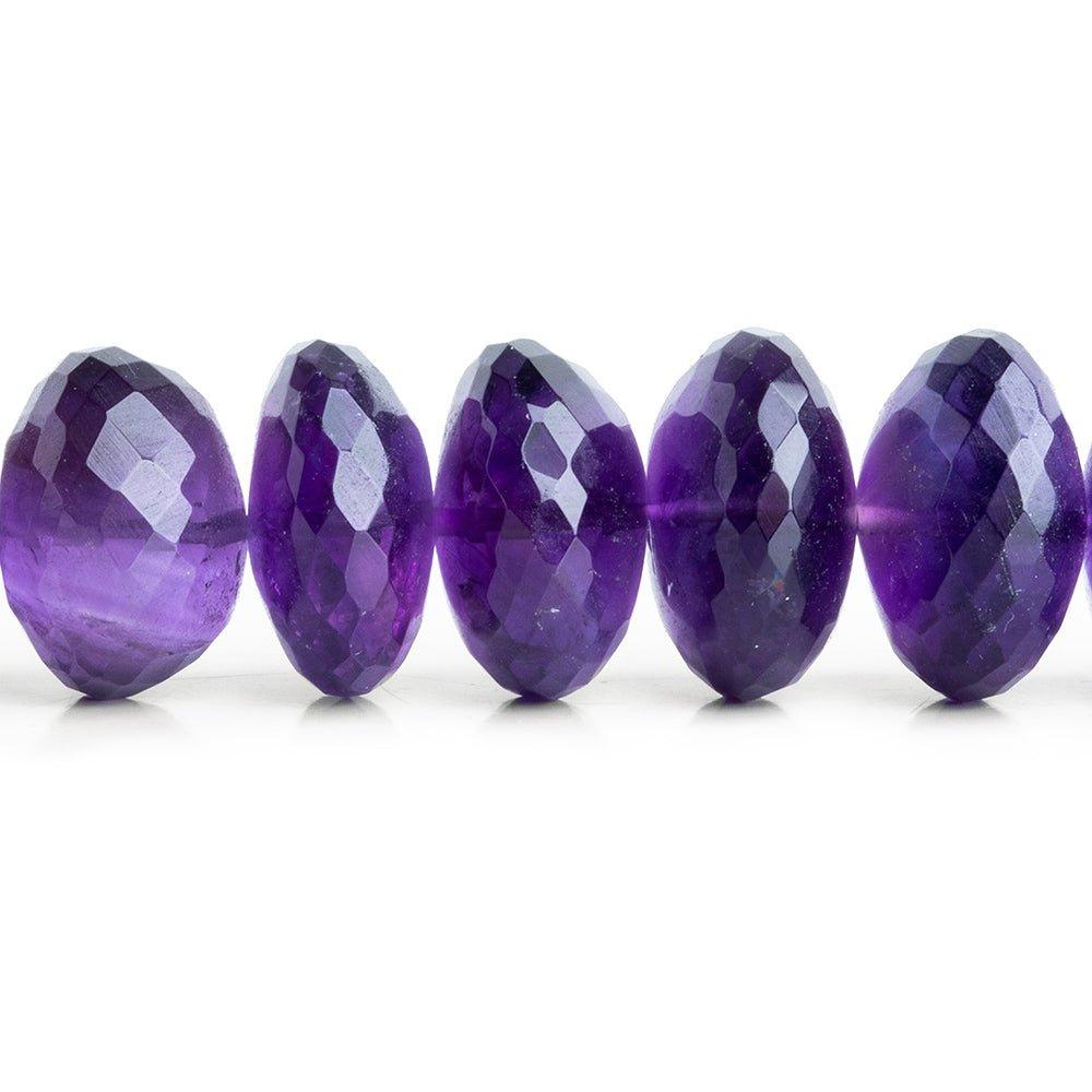 African Amethyst Faceted Rondelle Beads 8 inch 25 pieces - The Bead Traders