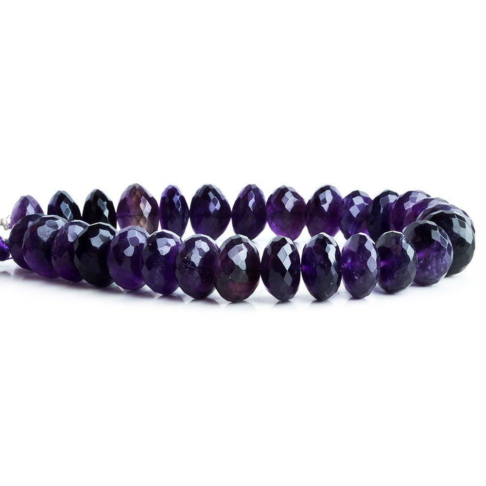 African Amethyst Faceted Rondelle Beads 8 inch 27 pieces - The Bead Traders