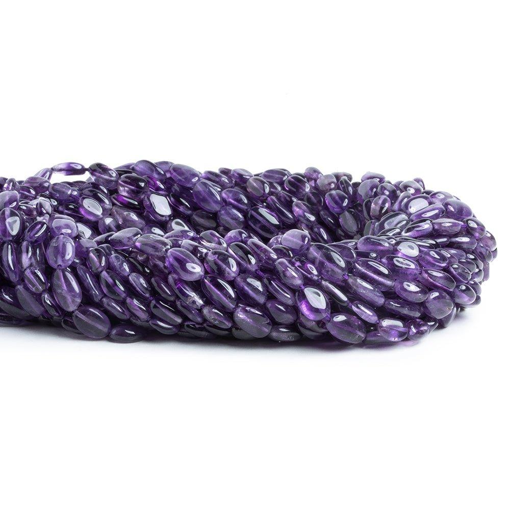 African Amethyst Plain Oval Beads 14 inch 45 pieces - The Bead Traders
