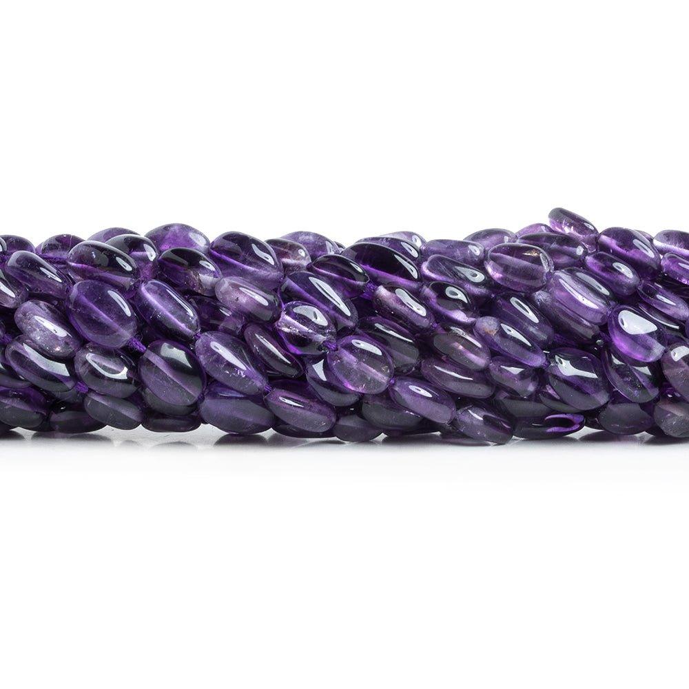 African Amethyst Plain Oval Beads 14 inch 45 pieces - The Bead Traders