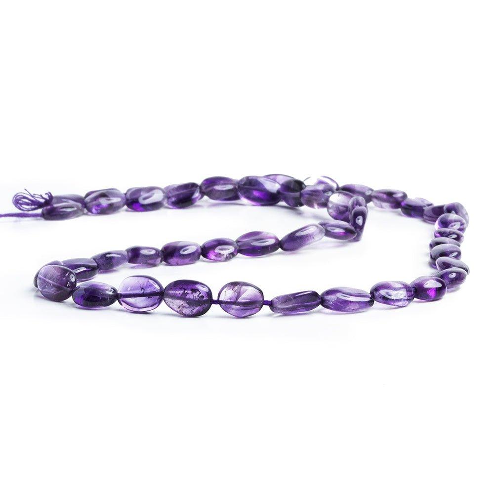 African Amethyst Plain Oval Beads 14 inch 45 pieces - The Bead Traders