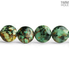 African Turquoise Plain Coin Beads 15 inch 35 pieces - The Bead Traders