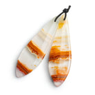 Agate Matched Shield Pendants Set of 2 - The Bead Traders