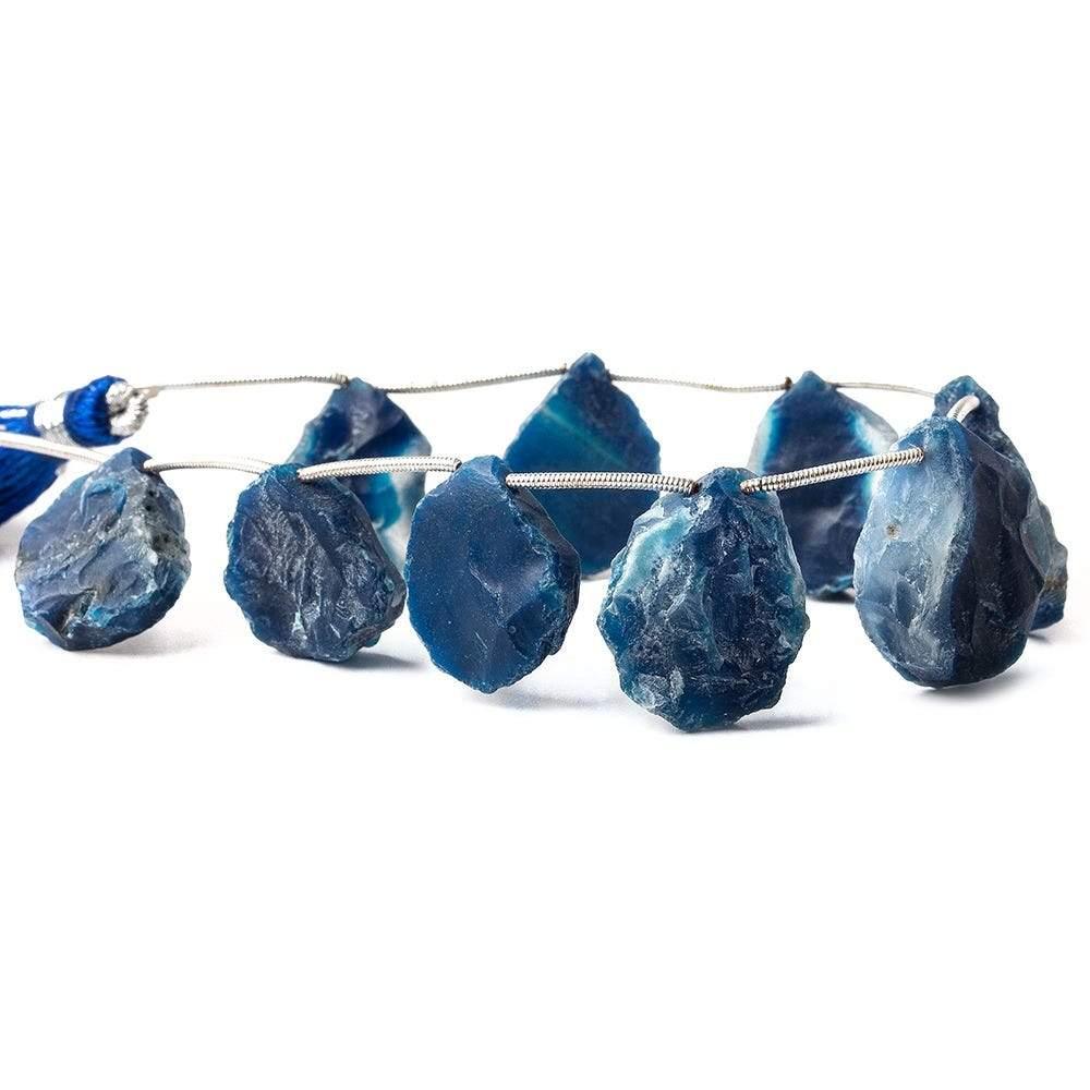 Amalfi Blue Agate Hammer Faceted Pear Beads - The Bead Traders