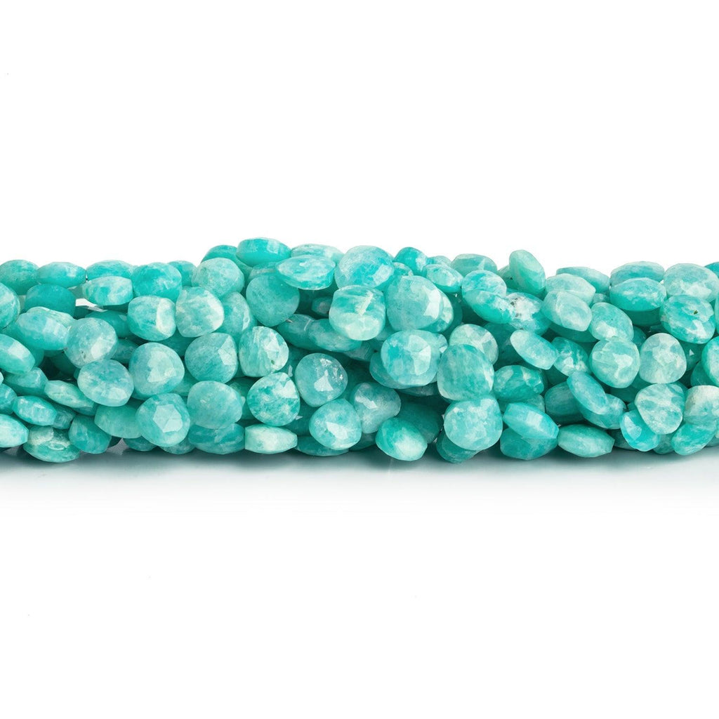 Amazonite Calibrated Faceted Heart Beads 8 inch 45 pieces - The Bead Traders