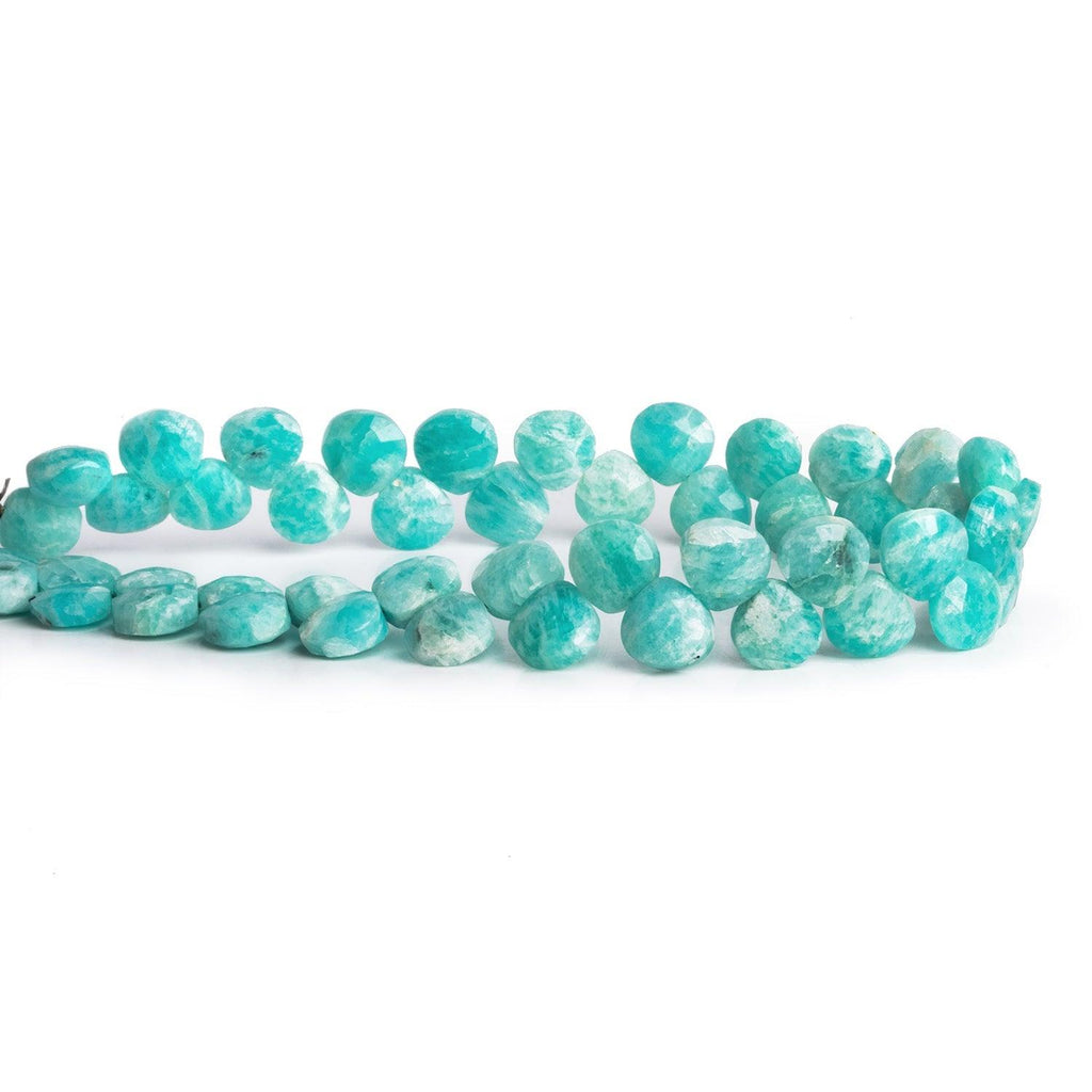 Amazonite Calibrated Faceted Heart Beads 8 inch 45 pieces - The Bead Traders
