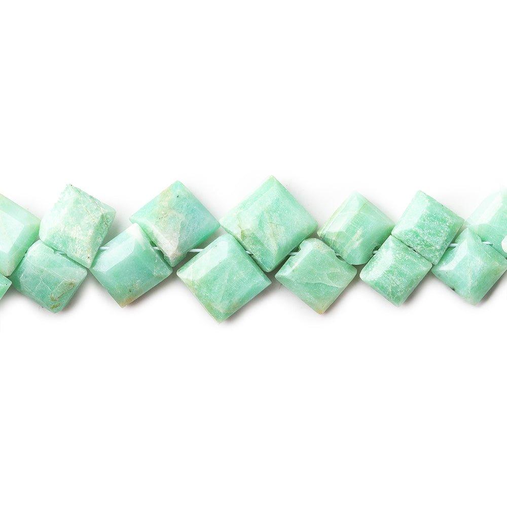 Amazonite corner drilled bevel faceted squares 8 inch 55 beads 5x5x3mm - 7x7x4mm - The Bead Traders