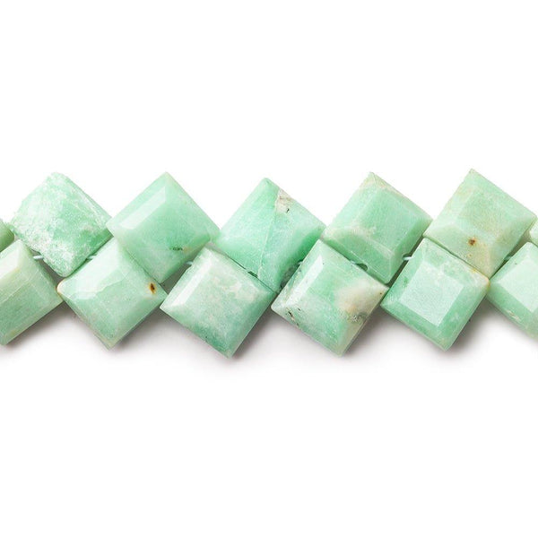 Amazonite Corner Drilled Faceted Square Beads, 8" length, 6x6x4-8x8x4mm, 46 pieces