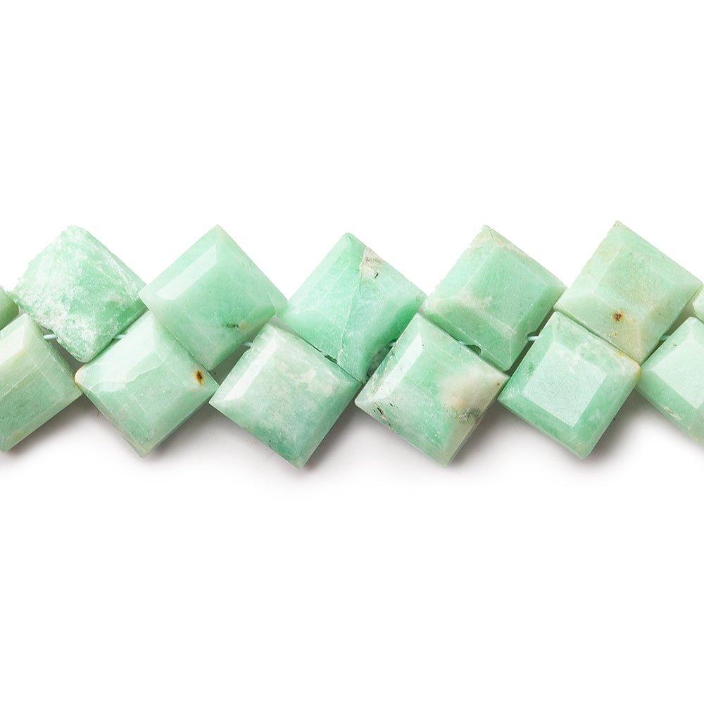 Amazonite Corner Drilled Faceted Square Beads, 8" length, 6x6x4-8x8x4mm, 46 pieces - The Bead Traders