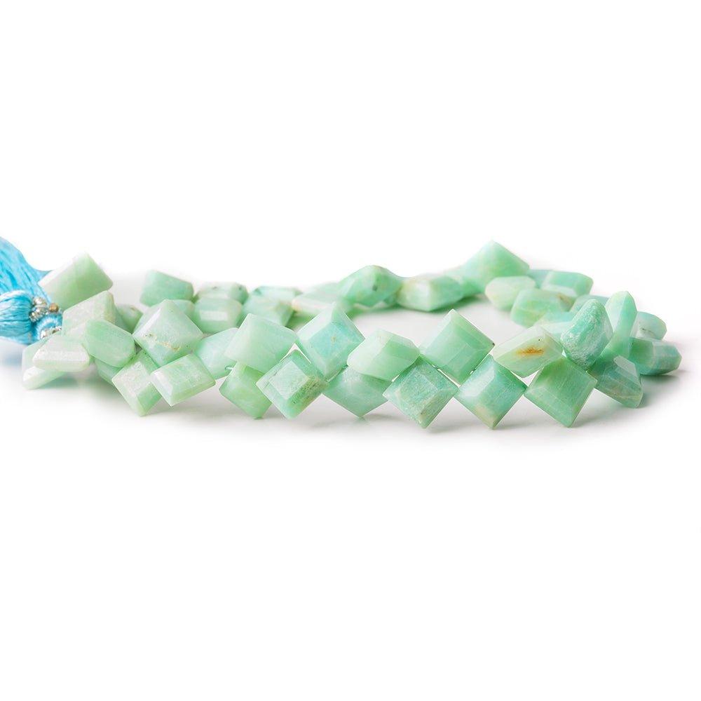 Amazonite Corner Drilled Faceted Square Beads, 8" length, 6x6x4-8x8x4mm, 46 pieces - The Bead Traders