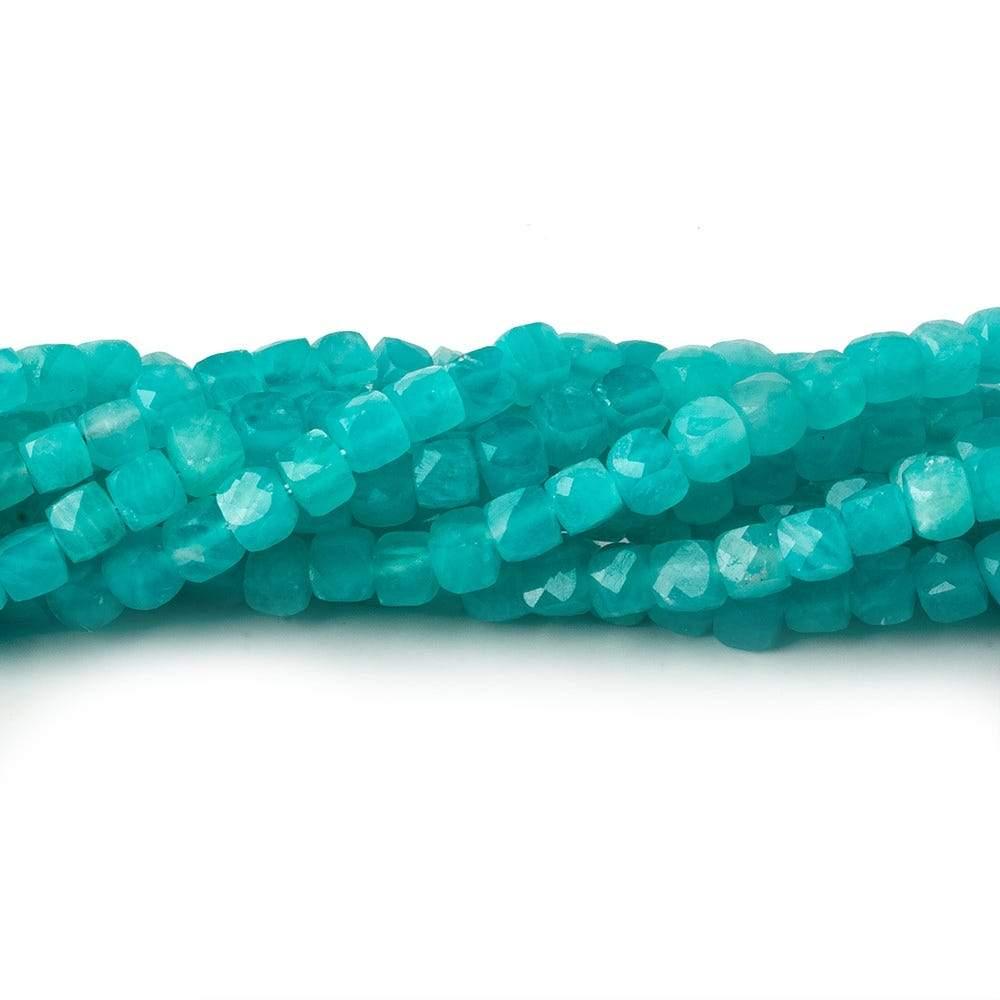 Amazonite faceted cubes 12.5 inch 80 pieces A - The Bead Traders