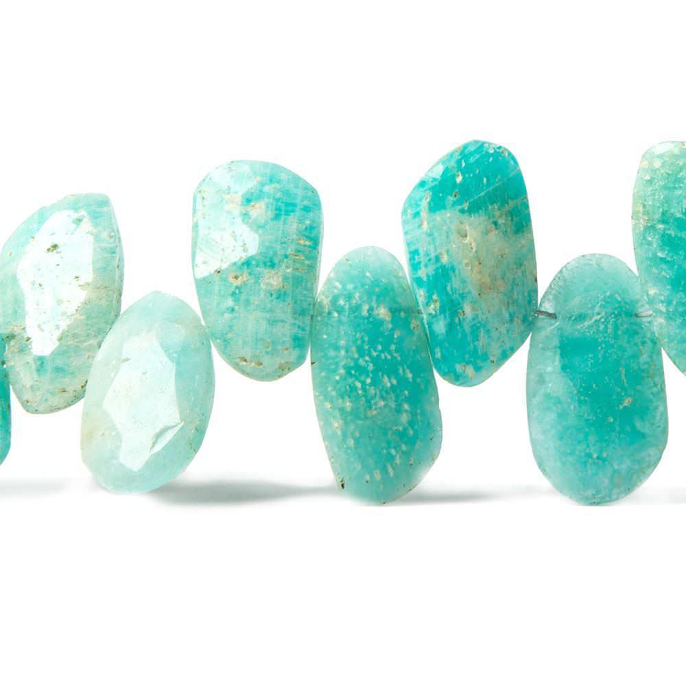 Amazonite Faceted Freeform Beads 8 inch 23 pieces - The Bead Traders