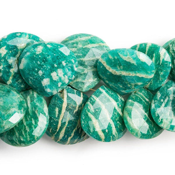 Amazonite Faceted Heart Beads 8 inch 33 pieces